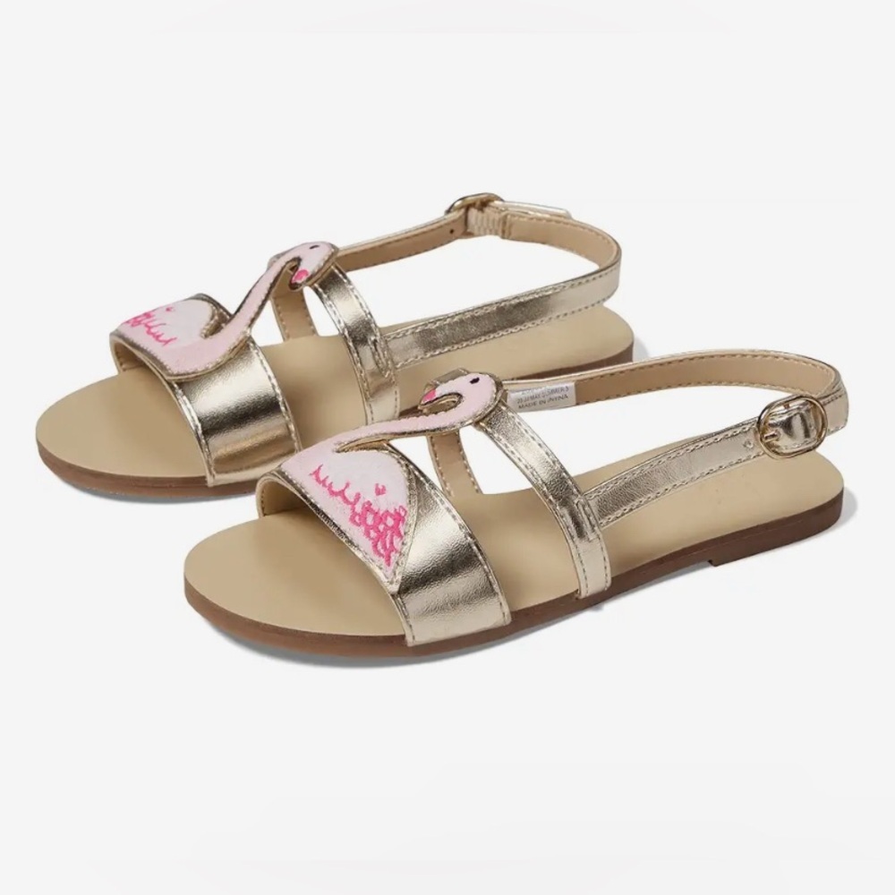 Janie and Jack Pink Flamingo Metallic Sandal Size 8